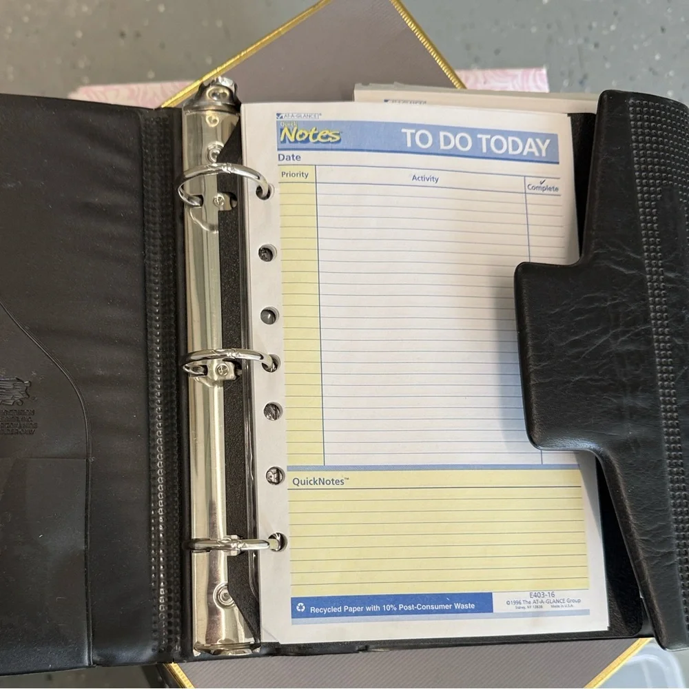 Black planner/ agenda- Textured Accent